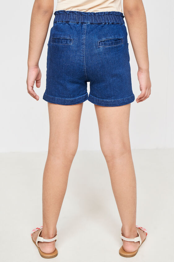 Blue Solid Straight Shorts, Blue, image 2